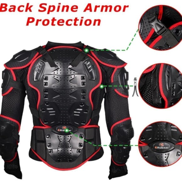 Ridbiker Full Body Armor Protector Removable Racing Jacket Motocross‎ Size 3XL - Picture 5 of 9